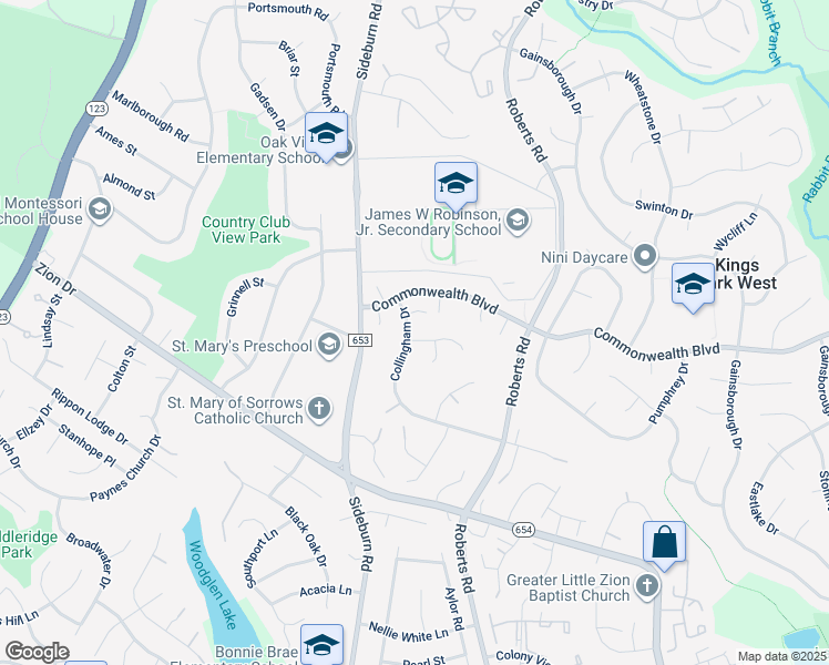 map of restaurants, bars, coffee shops, grocery stores, and more near 10438 Collingham Drive in Fairfax