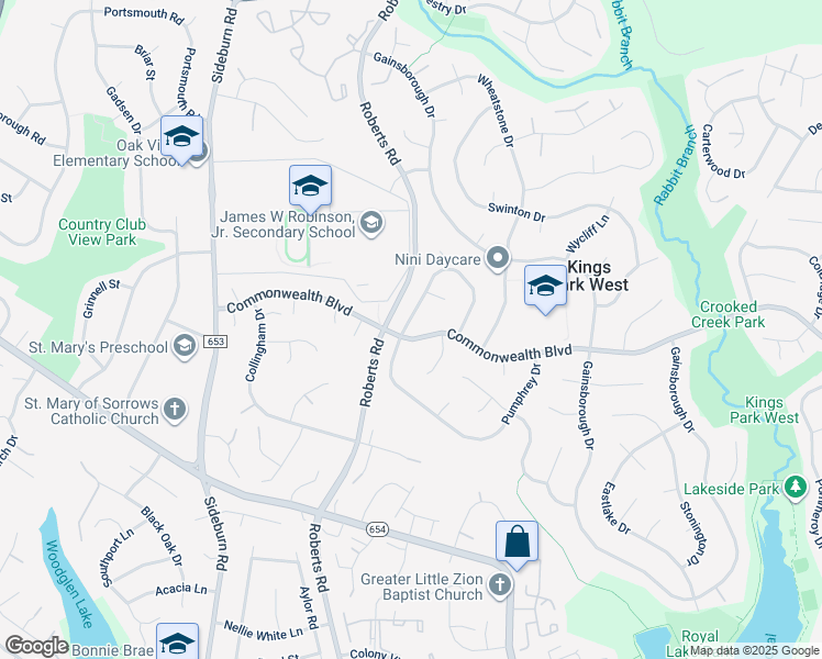 map of restaurants, bars, coffee shops, grocery stores, and more near 5232 Pumphrey Drive in Fairfax