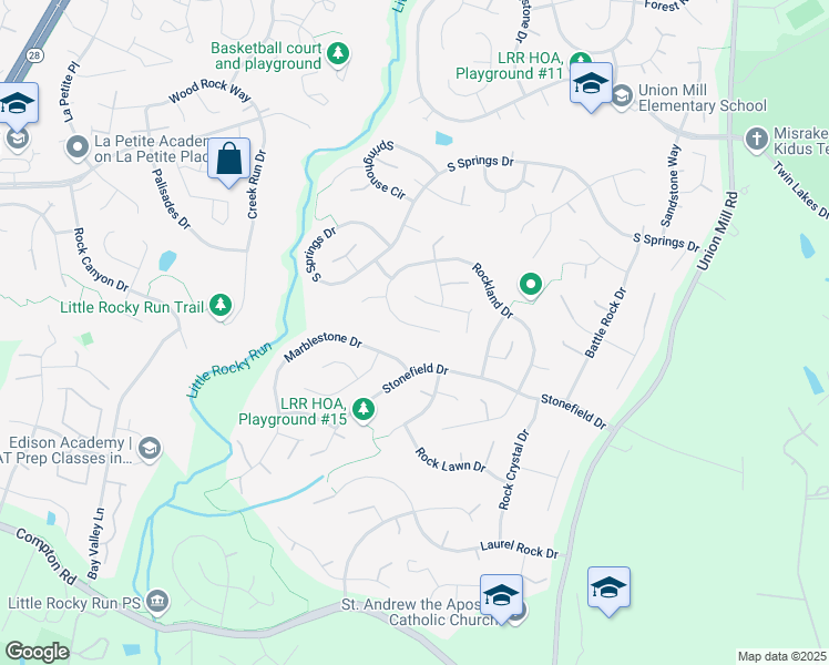 map of restaurants, bars, coffee shops, grocery stores, and more near 6517 Rockland Drive in Clifton