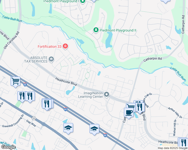 map of restaurants, bars, coffee shops, grocery stores, and more near 15021 Danehurst Circle in Gainesville