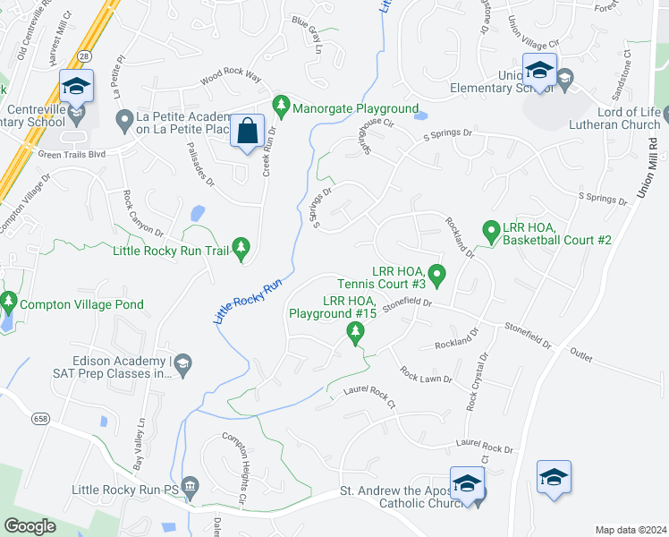 map of restaurants, bars, coffee shops, grocery stores, and more near 13922 Marblestone Drive in Clifton