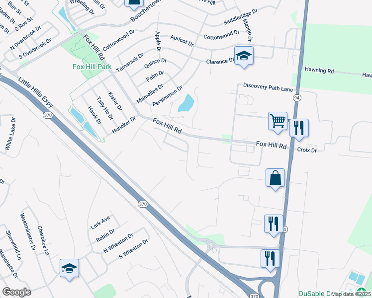 map of restaurants, bars, coffee shops, grocery stores, and more near 3167 Country Bluff Drive in Saint Charles
