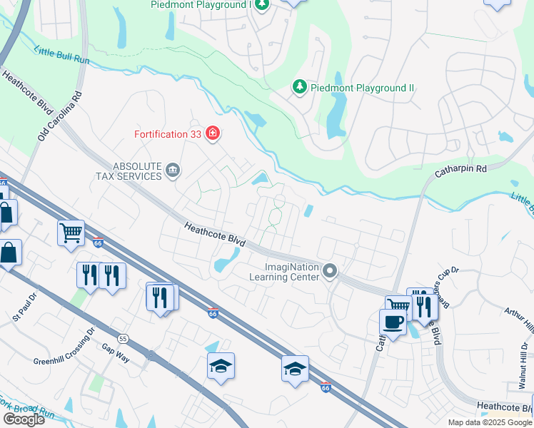 map of restaurants, bars, coffee shops, grocery stores, and more near 6711 Selbourne Lane in Gainesville