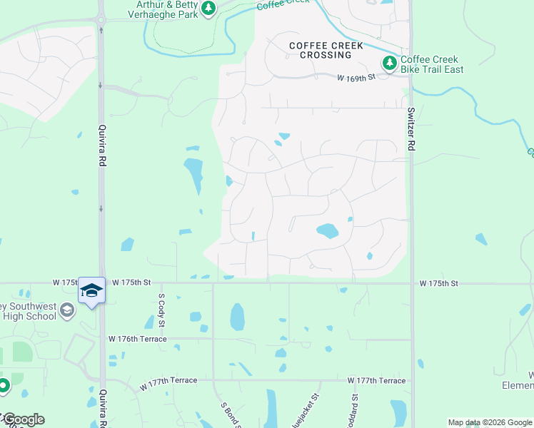 map of restaurants, bars, coffee shops, grocery stores, and more near 10910 West 175th Street in Olathe