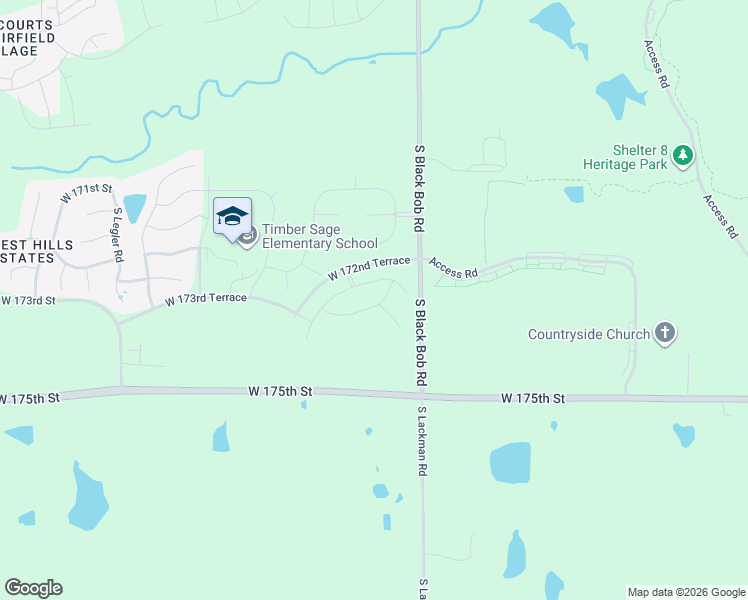 map of restaurants, bars, coffee shops, grocery stores, and more near 17252-17498 South Lackman Road in Olathe