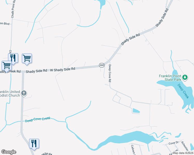 map of restaurants, bars, coffee shops, grocery stores, and more near 5771 Shady Side Road in Shady Side