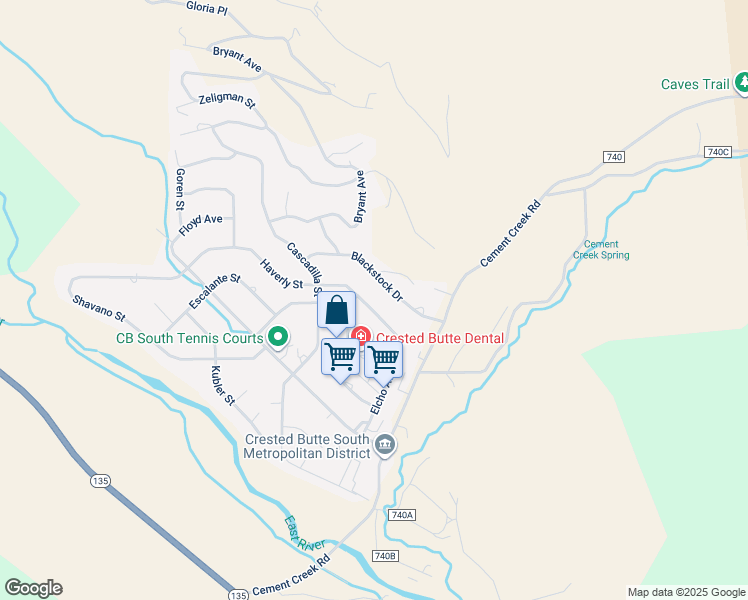 map of restaurants, bars, coffee shops, grocery stores, and more near 178-298 Gillaspey Avenue in Crested Butte
