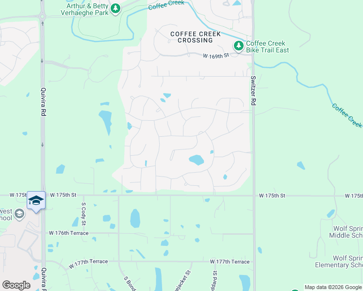 map of restaurants, bars, coffee shops, grocery stores, and more near 17224 Goddard Street in Overland Park