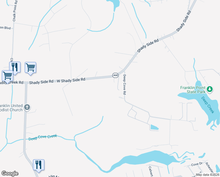 map of restaurants, bars, coffee shops, grocery stores, and more near 5771 Shady Side Road in Shady Side