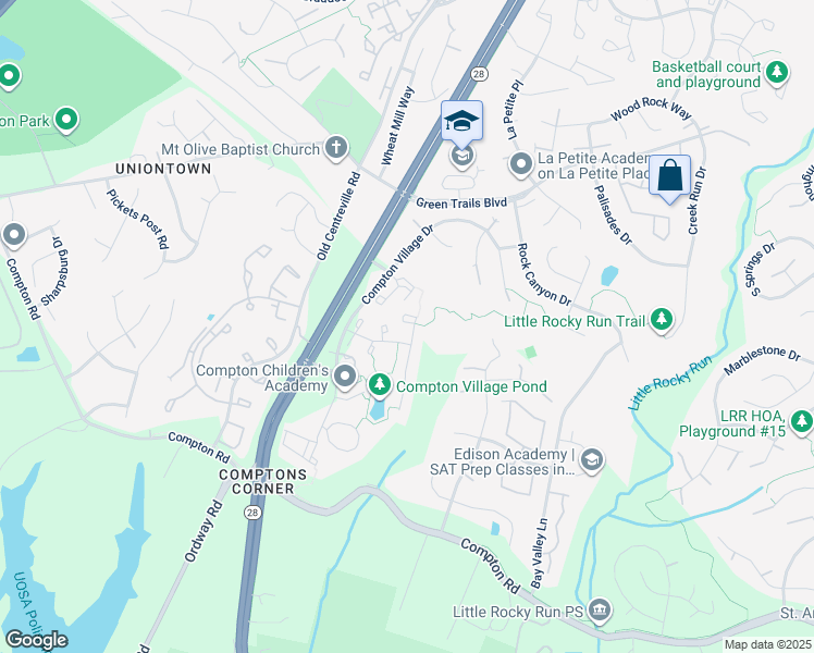 map of restaurants, bars, coffee shops, grocery stores, and more near 6814 Cedar Loch Court in Centreville