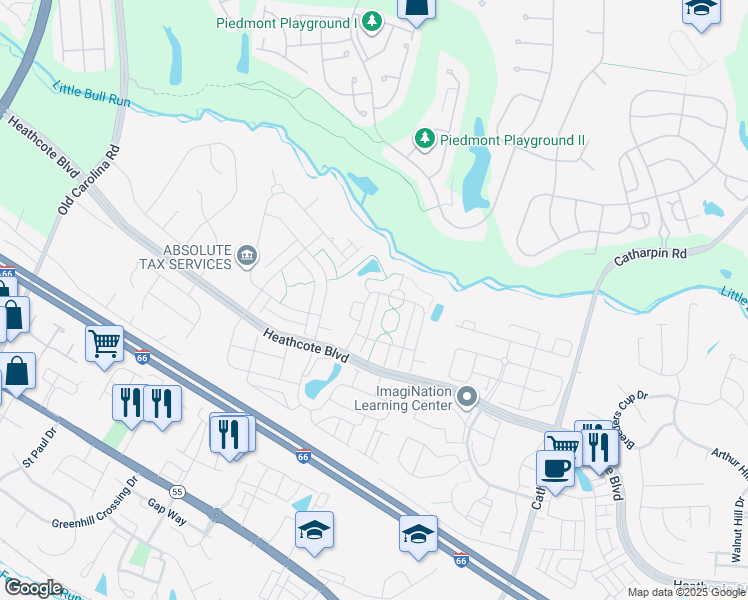 map of restaurants, bars, coffee shops, grocery stores, and more near 6702 Selbourne Lane in Gainesville