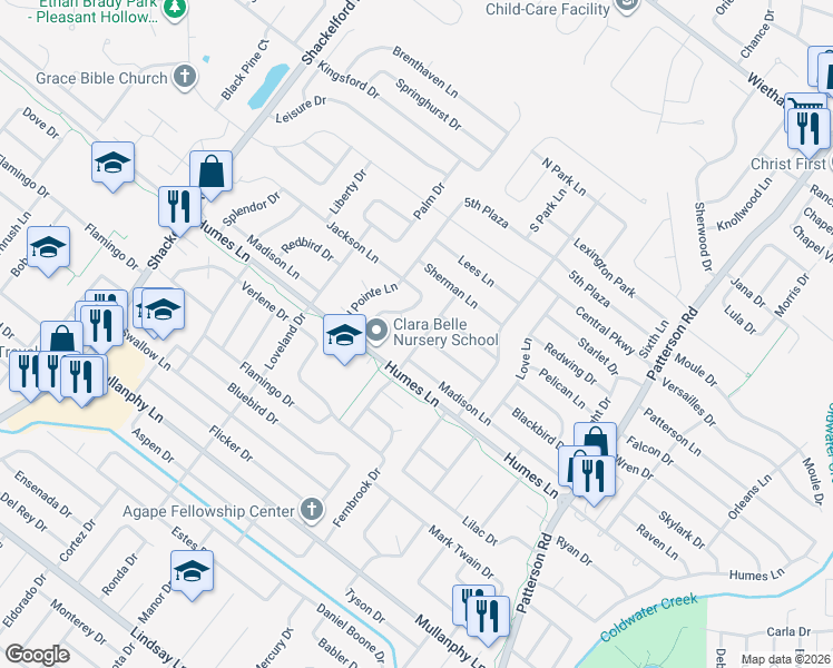 map of restaurants, bars, coffee shops, grocery stores, and more near 2115 Collier Drive in Florissant