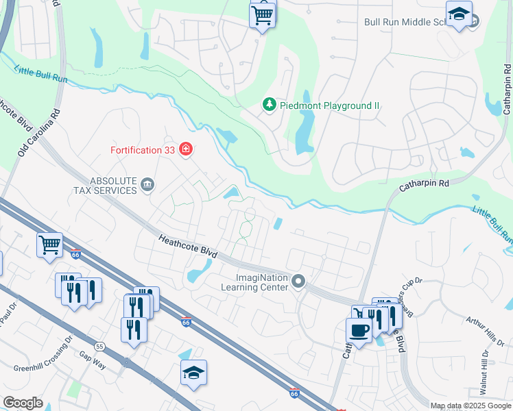 map of restaurants, bars, coffee shops, grocery stores, and more near 6607 Parville Loop in Gainesville