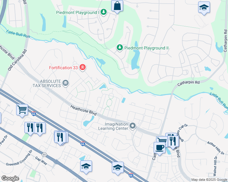 map of restaurants, bars, coffee shops, grocery stores, and more near 6603 Parville Loop in Gainesville