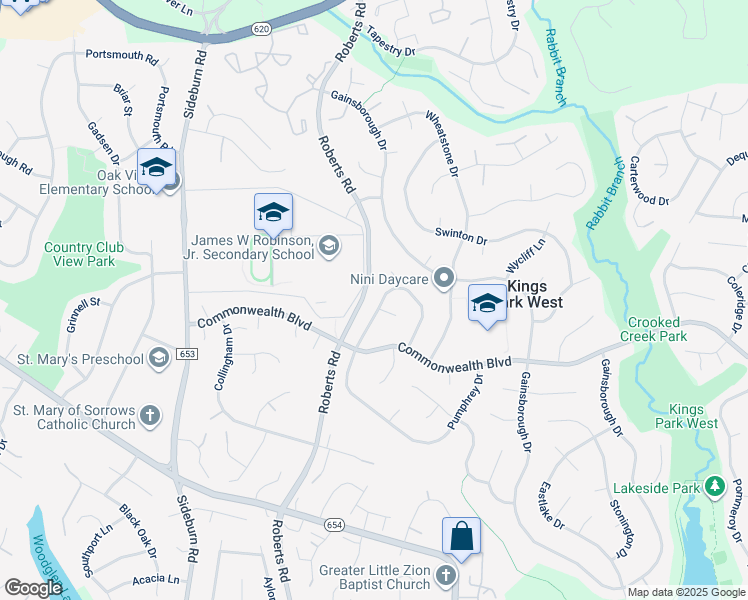 map of restaurants, bars, coffee shops, grocery stores, and more near 5245 Pumphrey Drive in Fairfax
