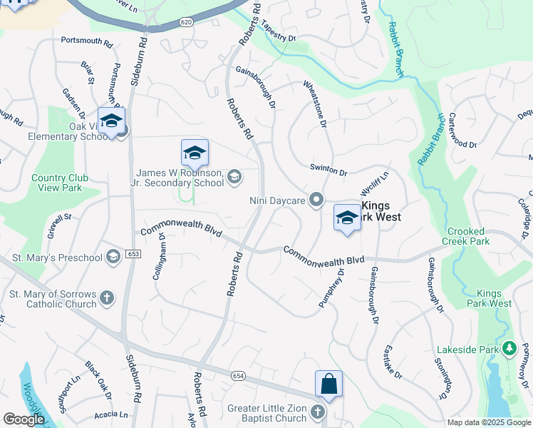 map of restaurants, bars, coffee shops, grocery stores, and more near 5245 Pumphrey Drive in Fairfax
