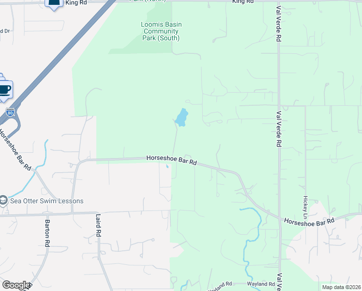 map of restaurants, bars, coffee shops, grocery stores, and more near 6961 Horseshoe Bar Road in Loomis