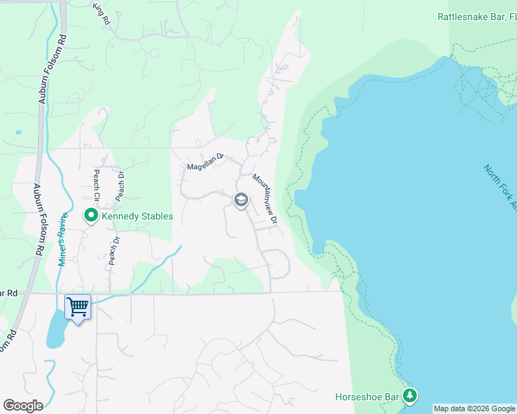 map of restaurants, bars, coffee shops, grocery stores, and more near 9804 Hudson Court in Loomis