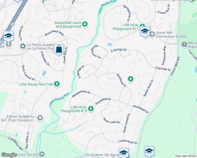 map of restaurants, bars, coffee shops, grocery stores, and more near 6532 Rockland Drive in Clifton