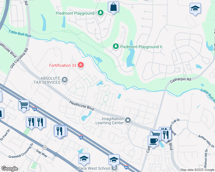 map of restaurants, bars, coffee shops, grocery stores, and more near 6600 Parville Loop in Gainesville