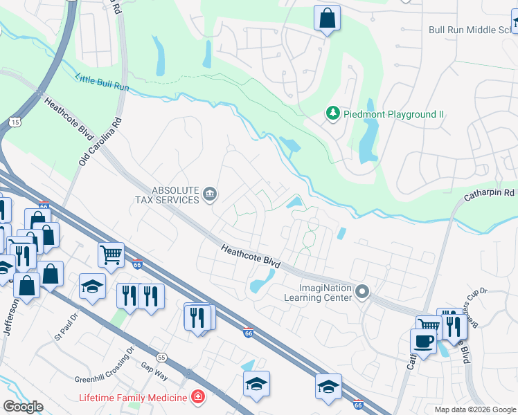 map of restaurants, bars, coffee shops, grocery stores, and more near 17072 Loftridge Ln in Gainesville
