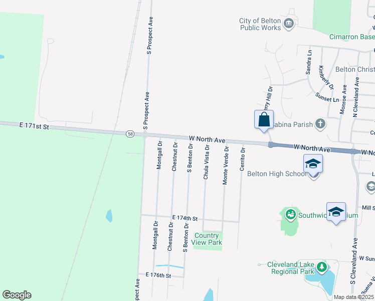 map of restaurants, bars, coffee shops, grocery stores, and more near 17202 South Benton Drive in Belton