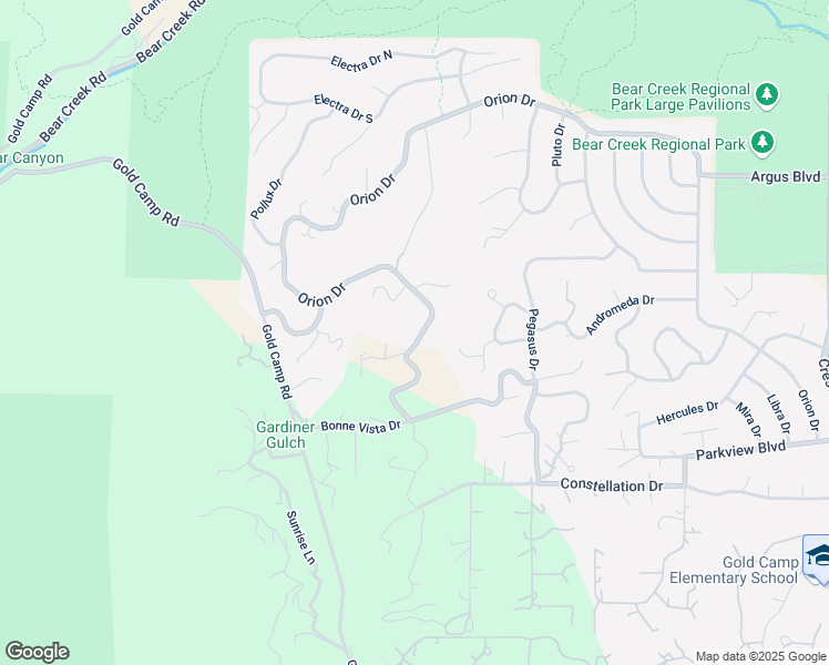 map of restaurants, bars, coffee shops, grocery stores, and more near 612 Vista Grande Drive in Colorado Springs