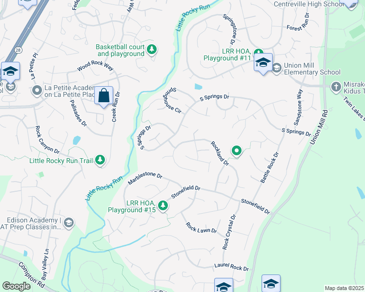 map of restaurants, bars, coffee shops, grocery stores, and more near 6536 Rockland Drive in Clifton