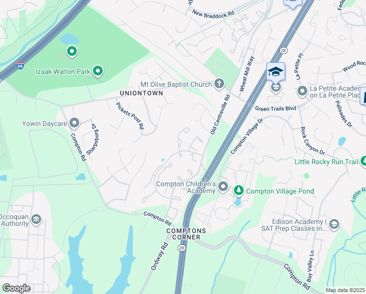 map of restaurants, bars, coffee shops, grocery stores, and more near 6781 Jenny Leigh Court in Centreville