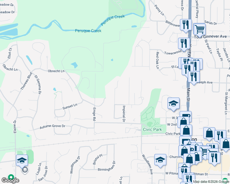 map of restaurants, bars, coffee shops, grocery stores, and more near 478 Coronation Drive in O'Fallon