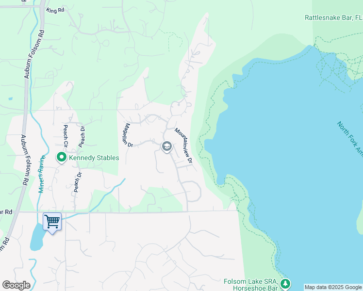 map of restaurants, bars, coffee shops, grocery stores, and more near 9804 Hudson Court in Loomis