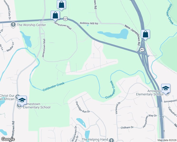 map of restaurants, bars, coffee shops, grocery stores, and more near 6330 Silver Fox Drive in Florissant