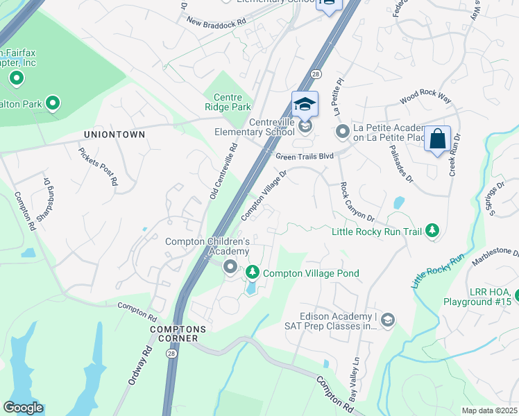 map of restaurants, bars, coffee shops, grocery stores, and more near 6792 Stone Maple Terrace in Centreville