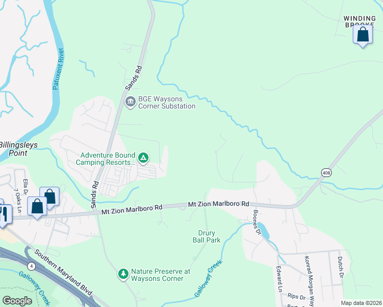 map of restaurants, bars, coffee shops, grocery stores, and more near 1218 Whittington Drive in Lothian