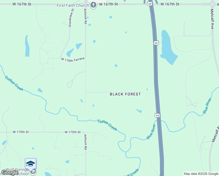 map of restaurants, bars, coffee shops, grocery stores, and more near 8400 West 172nd Terrace in Stilwell