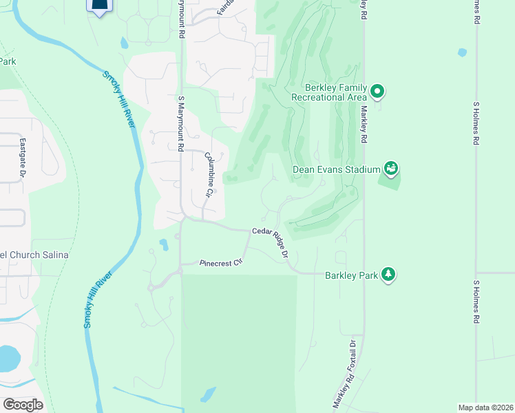 map of restaurants, bars, coffee shops, grocery stores, and more near 1320 Larkspur Lane in Salina