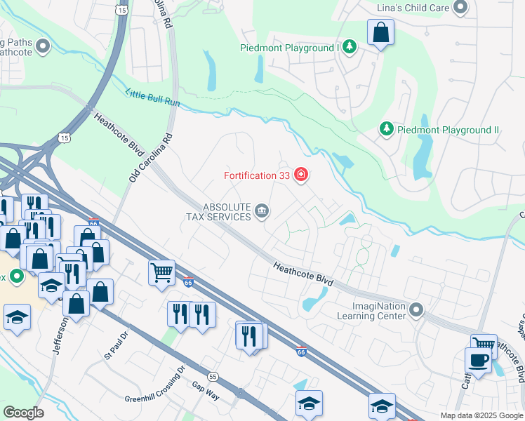 map of restaurants, bars, coffee shops, grocery stores, and more near 18077 Camdenhurst Drive in Gainesville