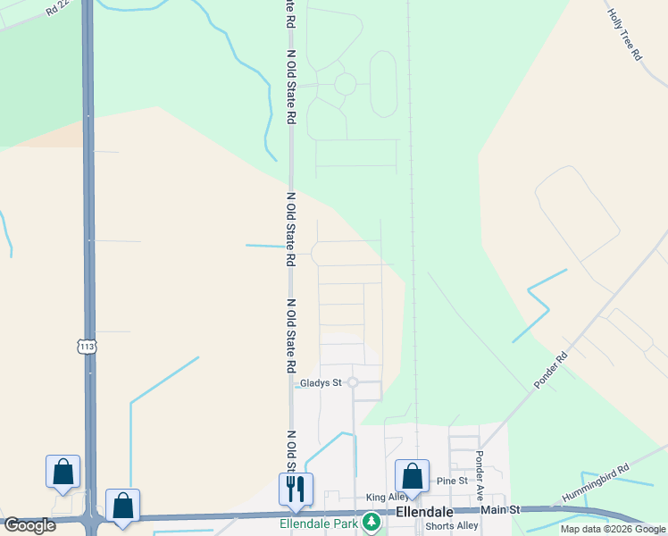 map of restaurants, bars, coffee shops, grocery stores, and more near 12309 North Old State Road in Ellendale