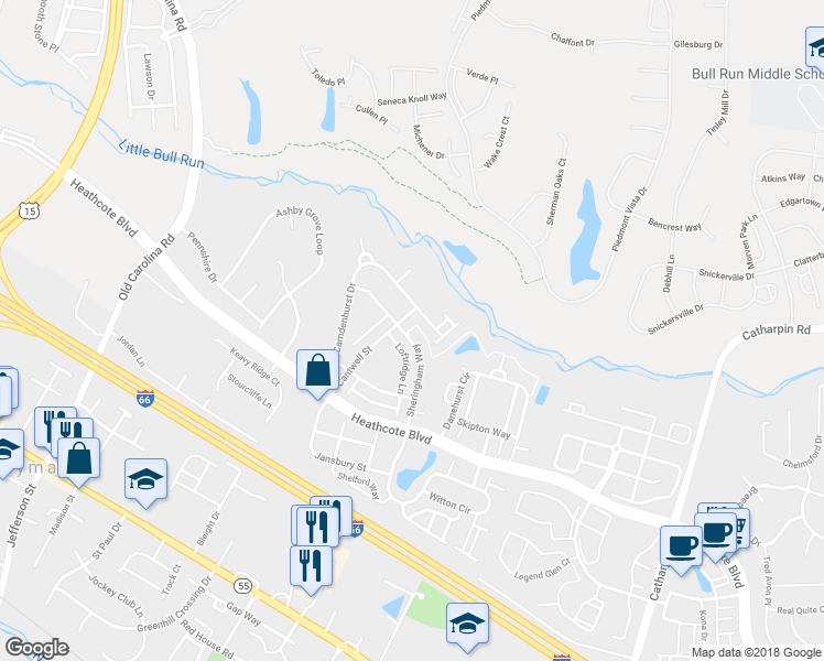 map of restaurants, bars, coffee shops, grocery stores, and more near 16098 Sheringham Way in Gainesville