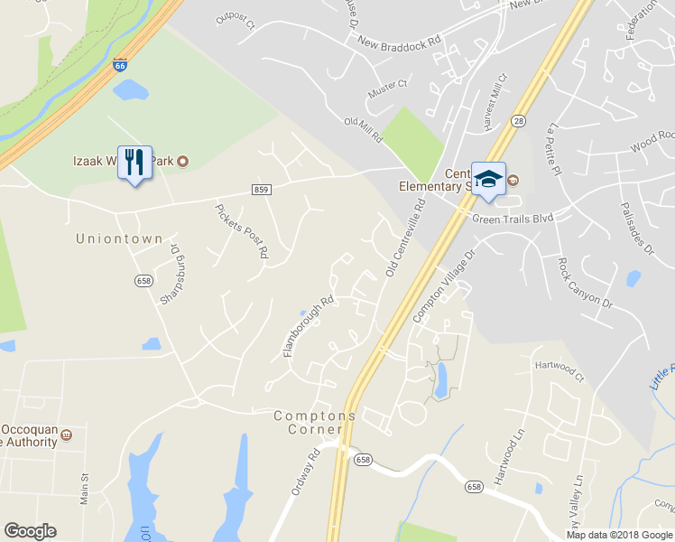 map of restaurants, bars, coffee shops, grocery stores, and more near 6757 Jenny Leigh Court in Centreville
