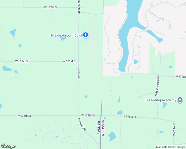 map of restaurants, bars, coffee shops, grocery stores, and more near 16935 Kenneth Road in Stilwell