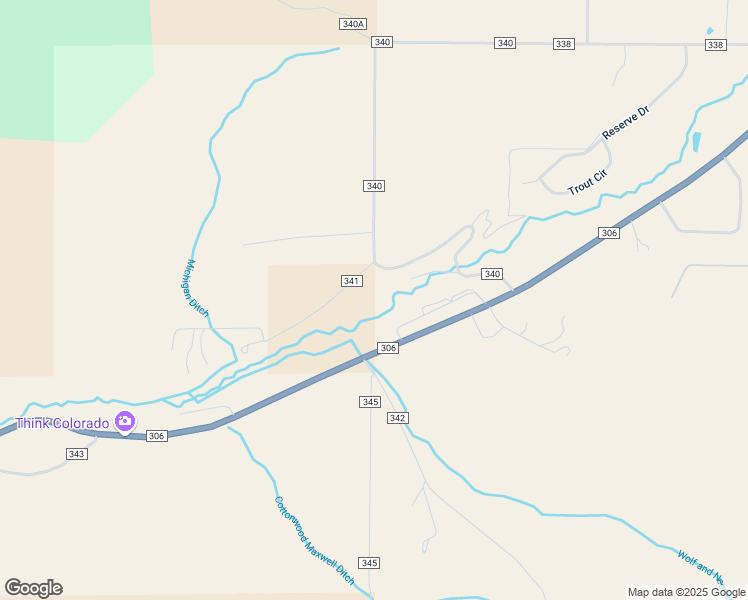 map of restaurants, bars, coffee shops, grocery stores, and more near 27455 County Road 340 in Buena Vista
