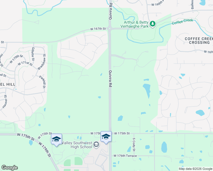 map of restaurants, bars, coffee shops, grocery stores, and more near 17152 South Quivira Road in Olathe