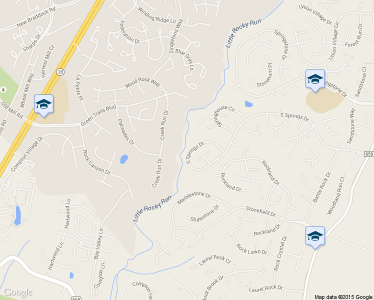 map of restaurants, bars, coffee shops, grocery stores, and more near 13935 South Springs Drive in Clifton