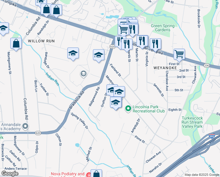 map of restaurants, bars, coffee shops, grocery stores, and more near 4913 Grafton Street in Alexandria