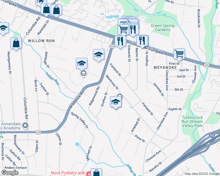 map of restaurants, bars, coffee shops, grocery stores, and more near 4913 Grafton Street in Alexandria