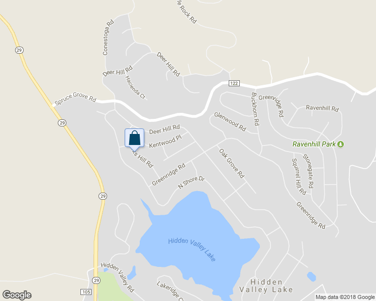 map of restaurants, bars, coffee shops, grocery stores, and more near 18483 Park Point Court in Hidden Valley Lake