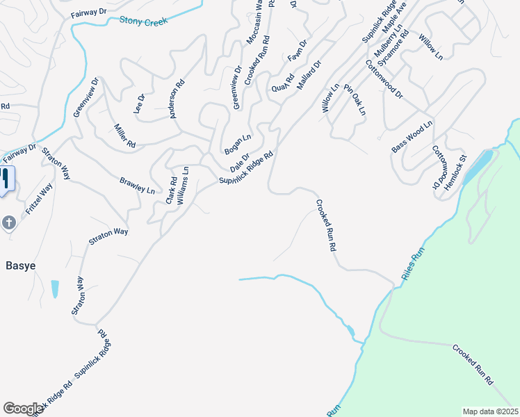 map of restaurants, bars, coffee shops, grocery stores, and more near 5087 Crooked Run Road in Mount Jackson