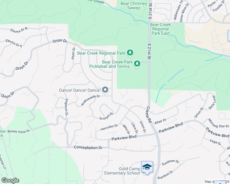 map of restaurants, bars, coffee shops, grocery stores, and more near 703 Orion Drive in Colorado Springs