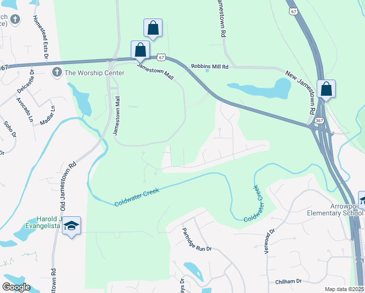 map of restaurants, bars, coffee shops, grocery stores, and more near 14455 Lost Fox Drive in Florissant